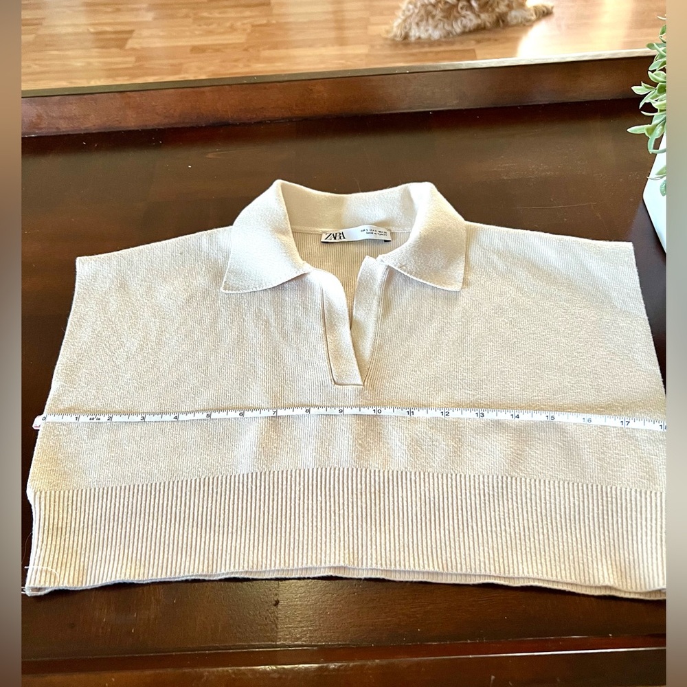 ZARA Knit  Polo Collar Cropped Top (FREE Choker Necklace) - Picture 11 of 13